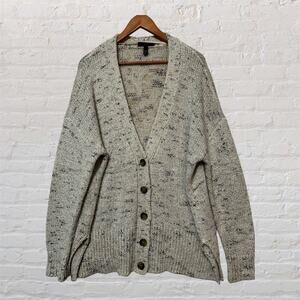 Lane Bryant Plus Cardigan Beige‎ Gold Sweater Metallic Wool Blend 22/24